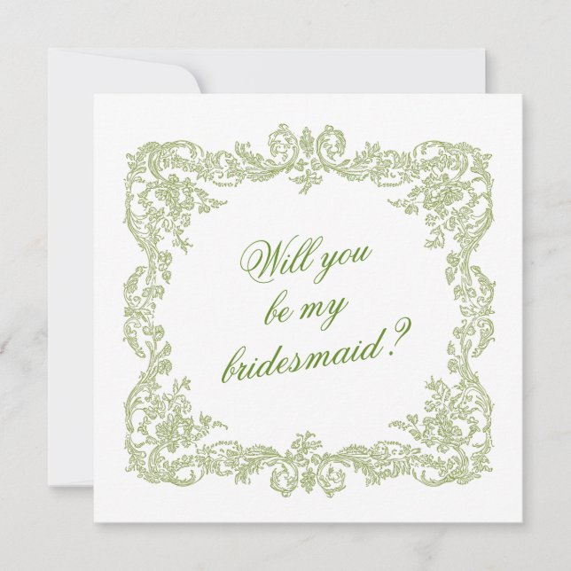 Will You Be My Bridesmaid Proposal Invitation Card (Front)