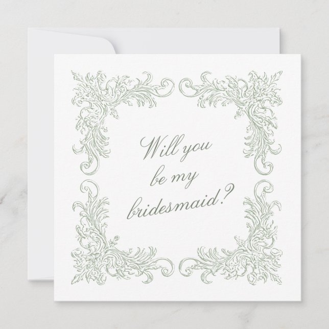 Will You Be My Bridesmaid Proposal Invitation Card (Front)