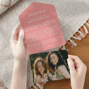 Will You Be My Bridesmaid Proposal Letter Photo All In One Invitation