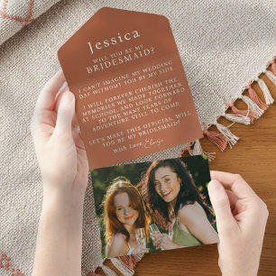 Will You Be My Bridesmaid Proposal Letter Photo All In One Invitation