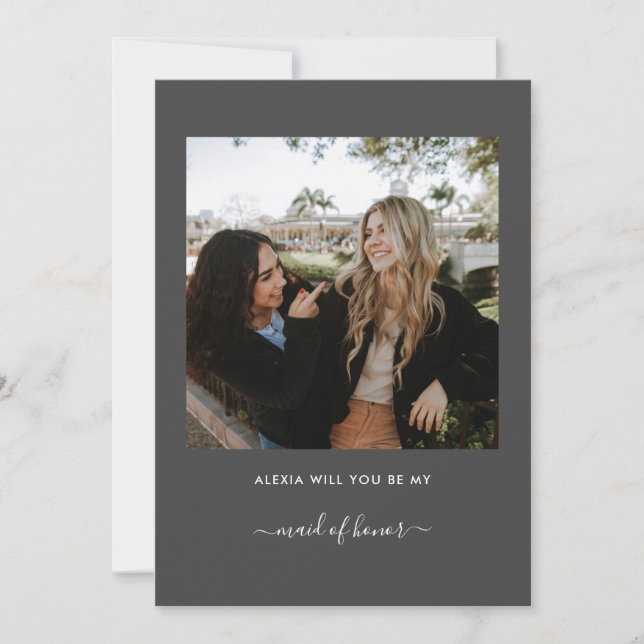 Will You Be My Bridesmaid Proposal Minimalist Cute Invitation (Front)