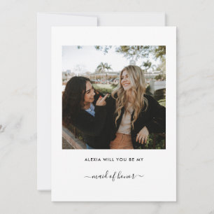 Will You Be My Bridesmaid Proposal Minimalist Cute Invitation