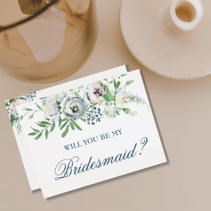Will You Be My Bridesmaid Proposal Pretty Floral Invitation Postcard