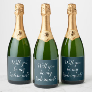 Will You Be My Bridesmaid Proposal Request Gift Sparkling Wine Label