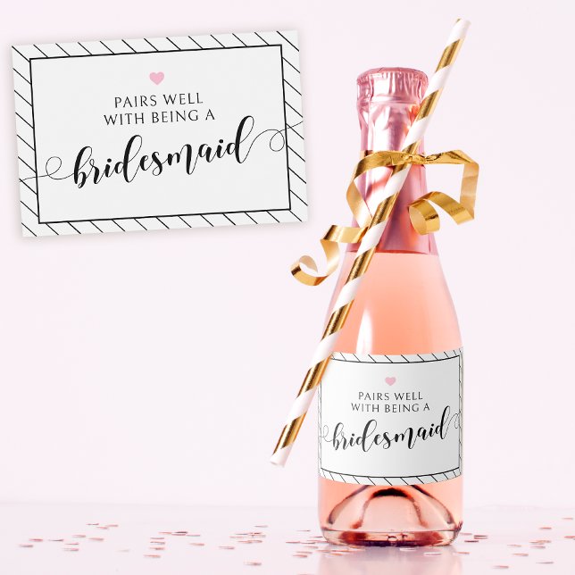 Will you be my bridesmaid proposal Sparkling Wine  Label (Creator Uploaded)