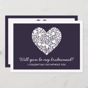 Will You Be My Bridesmaid? Purple Heart Card