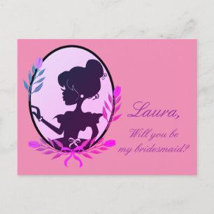 Will you be my bridesmaid? Purple Invitation Postcard