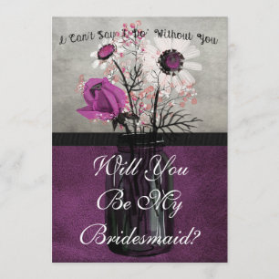 Will You Be My Bridesmaid Purple Personalised Card