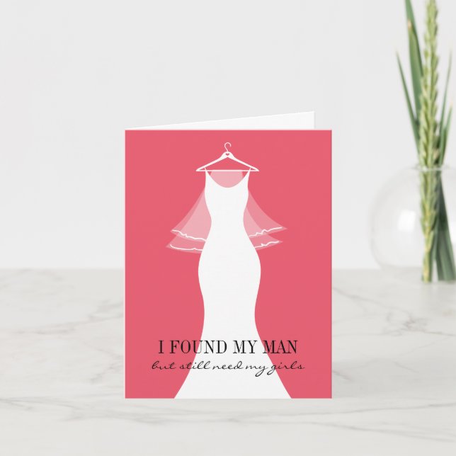 Will you be my bridesmaid request dress cards (Front)