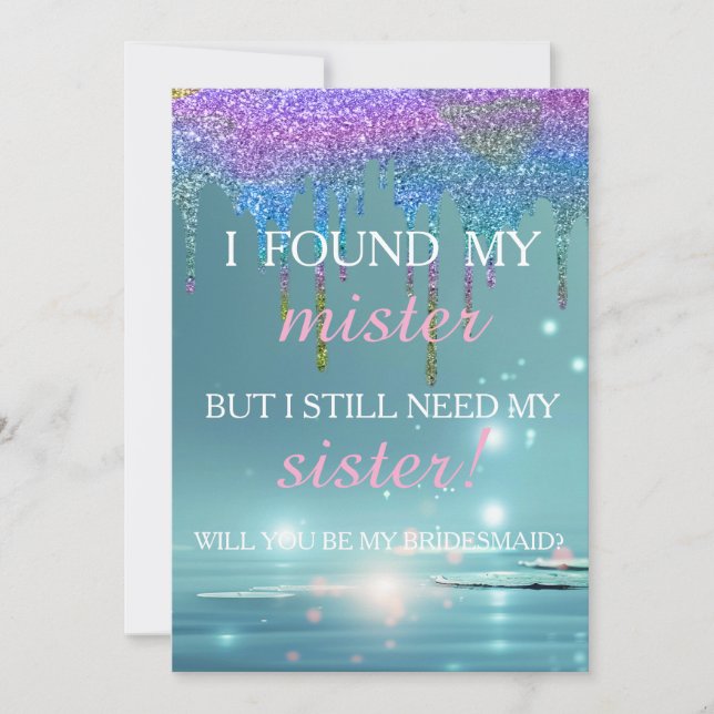 Will you be my bridesmaid? Rose Gold Dripping Invi Invitation (Front)
