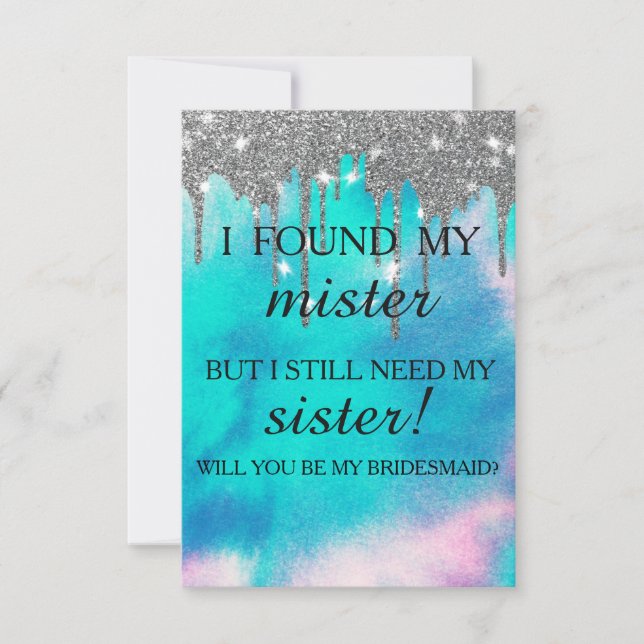 Will you be my bridesmaid? Rose Gold Dripping Invi Invitation (Front)