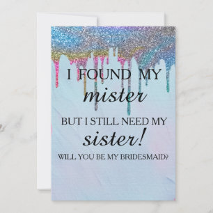 Will you be my bridesmaid? Rose Gold Dripping Invi Invitation