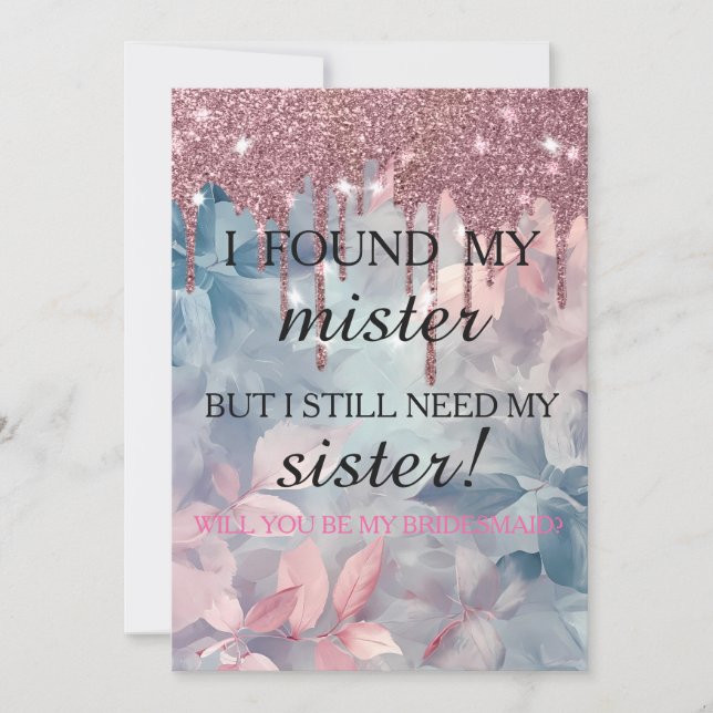 Will you be my bridesmaid? Rose Gold Dripping Invi Invitation (Front)