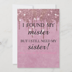 Will you be my bridesmaid? Rose Gold Dripping Invi Invitation