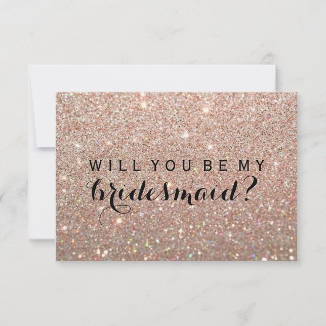 WIll You Be My Bridesmaid - Rose Gold Fab Invitation (Front)