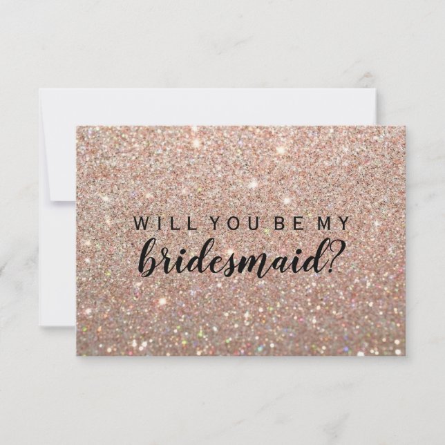 Will You Be My Bridesmaid - Rose Gold Invitation (Front)