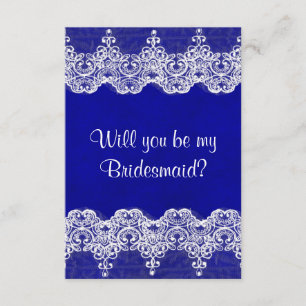 Will You Be My Bridesmaid? Rustic Burlap & Lace Invitation