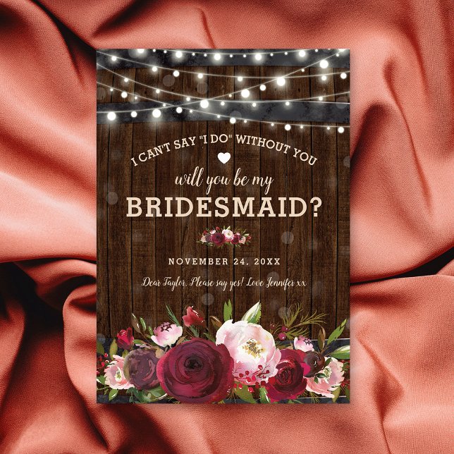 Will you be my Bridesmaid | Rustic Country Barrel Invitation (Creator Uploaded)