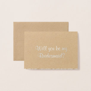 Will You Be My Bridesmaid? Rustic Lace Foil Card
