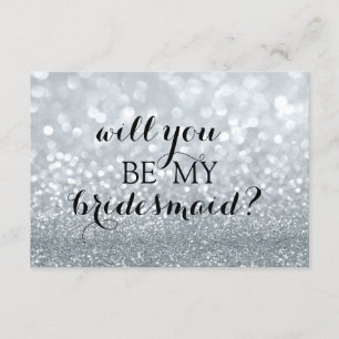 Will You Be My Bridesmaid - Silver Glitter Fab Invitation