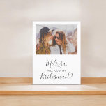 Will You Be My Bridesmaid Simple Photo Invitation Postcard<br><div class="desc">Modern Will You Be My Bridesmaid proposal postcard with your favourite photo.</div>