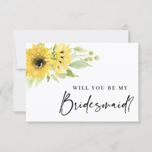 Will you be my Bridesmaid sunflower card
