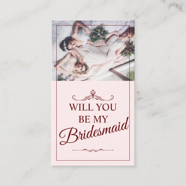 Will You Be My Bridesmaid? Three Lying Bridesmaids Enclosure Card (Front)