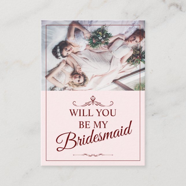 Will You Be My Bridesmaid? Three Lying Bridesmaids Enclosure Card (Front)
