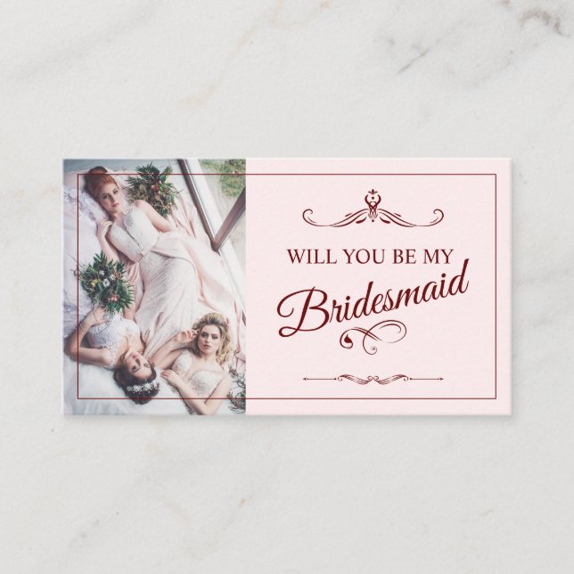 Will You Be My Bridesmaid? Three Lying Bridesmaids Enclosure Card (Front)