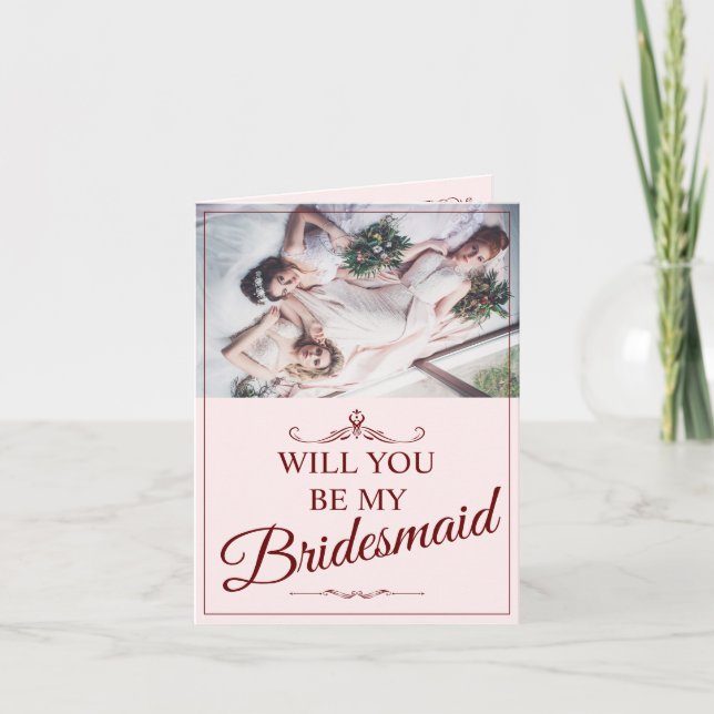 Will You Be My Bridesmaid? Three Lying Bridesmaids Thank You Card (Front)