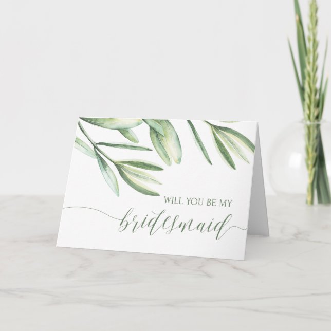 Will You Be My Bridesmaid Tropical Wedding Card (Front)