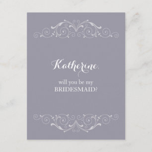 Will you Be my Bridesmaid Victorian Swirls Invitation
