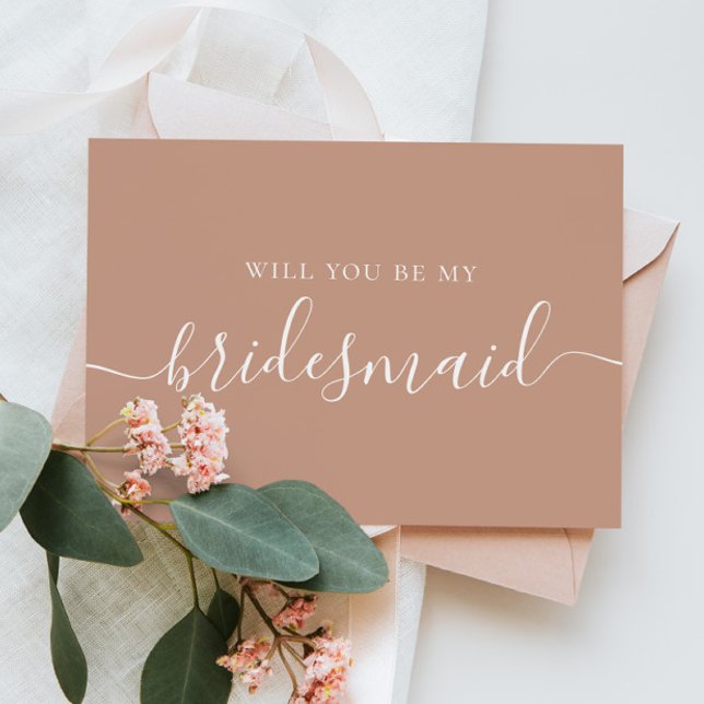 Will You Be My Bridesmaid | Warm Blush Proposal Invitation Postcard (Creator Uploaded)