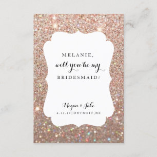 Will You Be My Bridesmaid -Wedding Day Fab Glitter Invitation