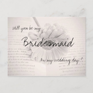 Will you be my bridesmaid wedding postcard