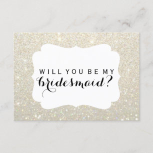 WIll You Be My Bridesmaid - White Gold Fab Invitation