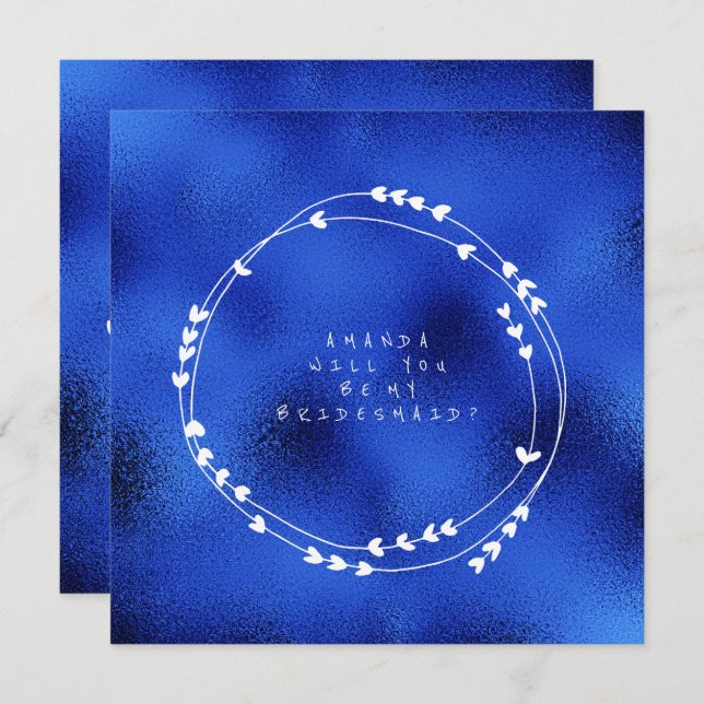 Will You Be My Bridesmaid White Sapphire Glass Invitation (Front/Back)