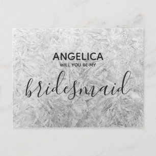 Will you be my bridesmaid White Wood board mdf Invitation Postcard