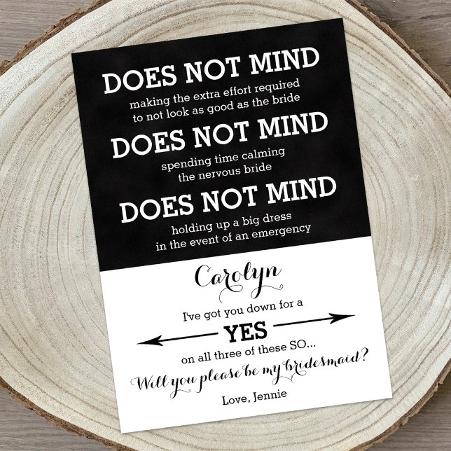 Will You Be My Bridesmaid Who Does Not Mind Invitation (Creator Uploaded)