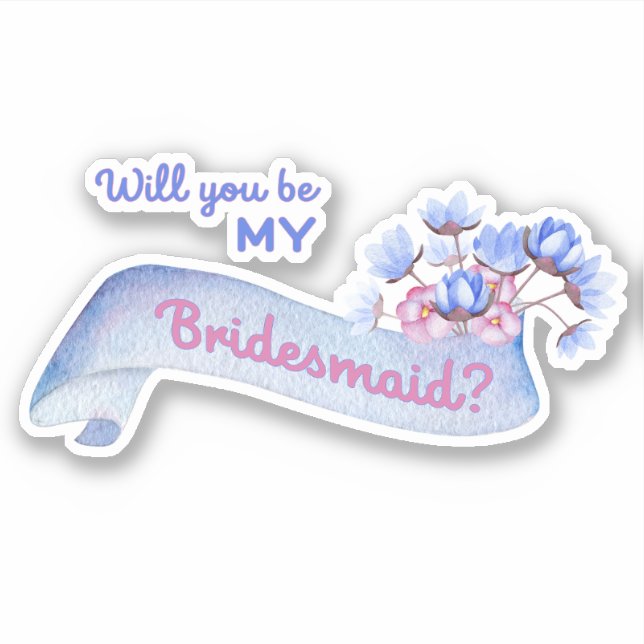 Will You Be My Bridesmaid with Flowers Cutout (Front)