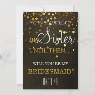 Will you be my bridesmaid? Wooden Background Invit Invitation