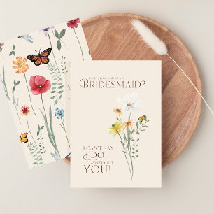 Will You Be My Bridesmaid Yellow Daisy Wildflower Invitation