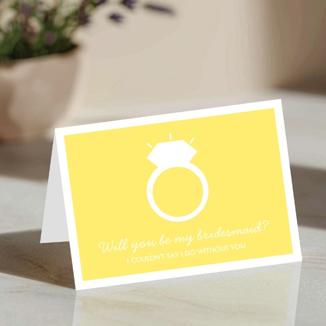 Will You Be My Bridesmaid? Yellow Ring Card (Creator Uploaded)