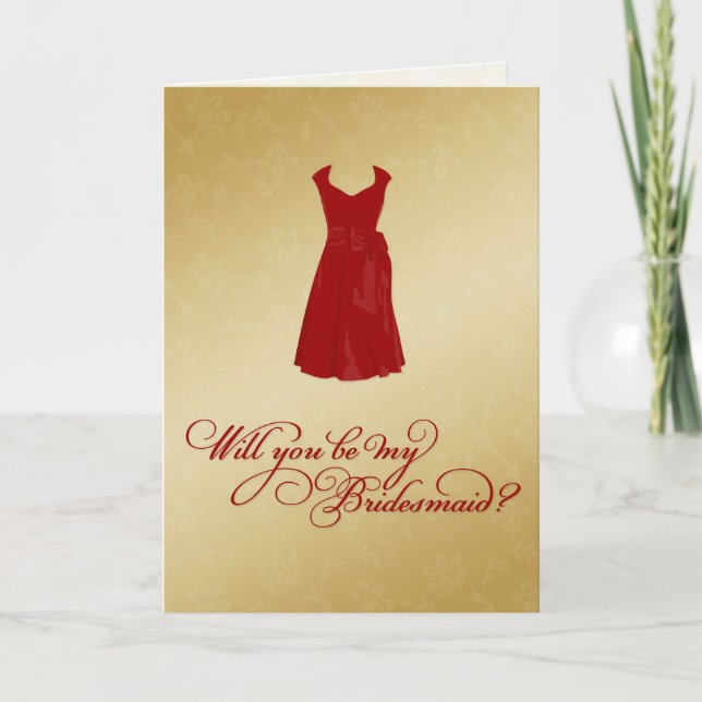 "Will you be my Bridesmaid?" YOUR Colour & Gold Invitation (Front)
