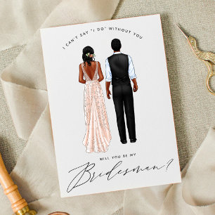 Will You Be My Bridesman? Girls in Gown Invitation