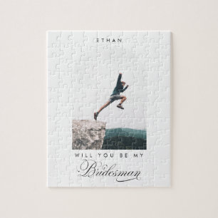 Will you be my Bridesman Minimal Photo Modern Arch Jigsaw Puzzle