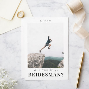 Will you be my Bridesman Minimalist Photo Modern  Invitation