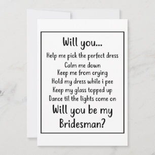 Will you be my Bridesman Save The Date