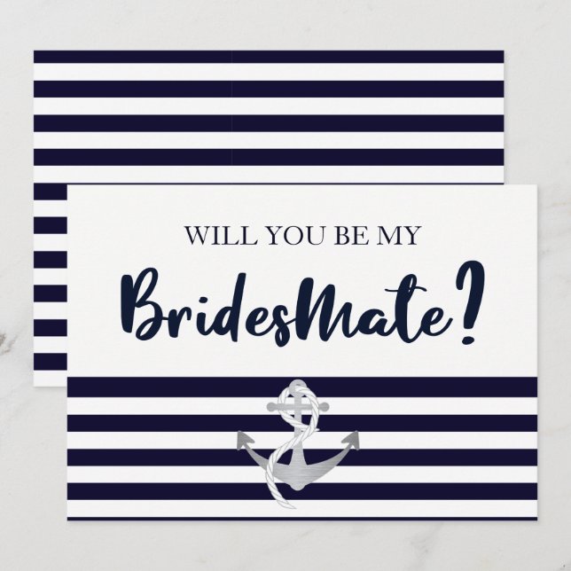 Will You Be My Bridesmate Bridesmaid Card (Front/Back)