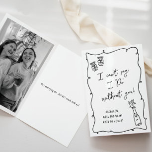 Will you be my...Champagne Doodle Bridal Proposal Card